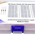 600 Piezas Kit de diodo Zener de 1W 3V-47V