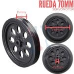 Rueda 70 mm para servo