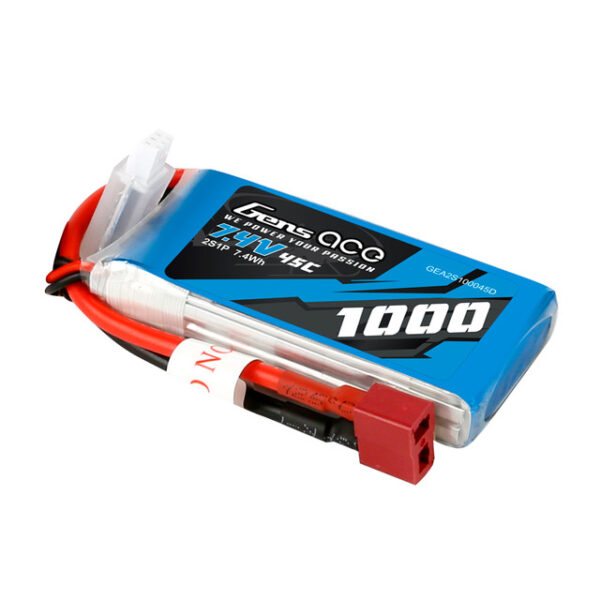 3-3-600x600 BATERIA LIPO 2S 1000mAh 45C Gens ace Tipo T - Imagen 1