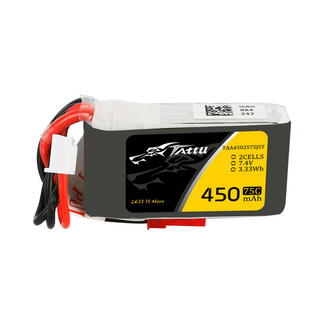 _36A6956__07147 BATERIA LIPO 450mAh 2S 7.4V 75C TATTU JST-SYP - Imagen 1